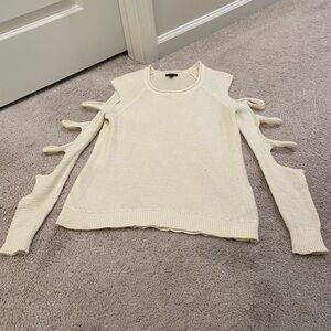 Express Small off-white Sweater with Cutout Sleeves